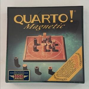 Quarto Magnetic Board Game - Black and Brown